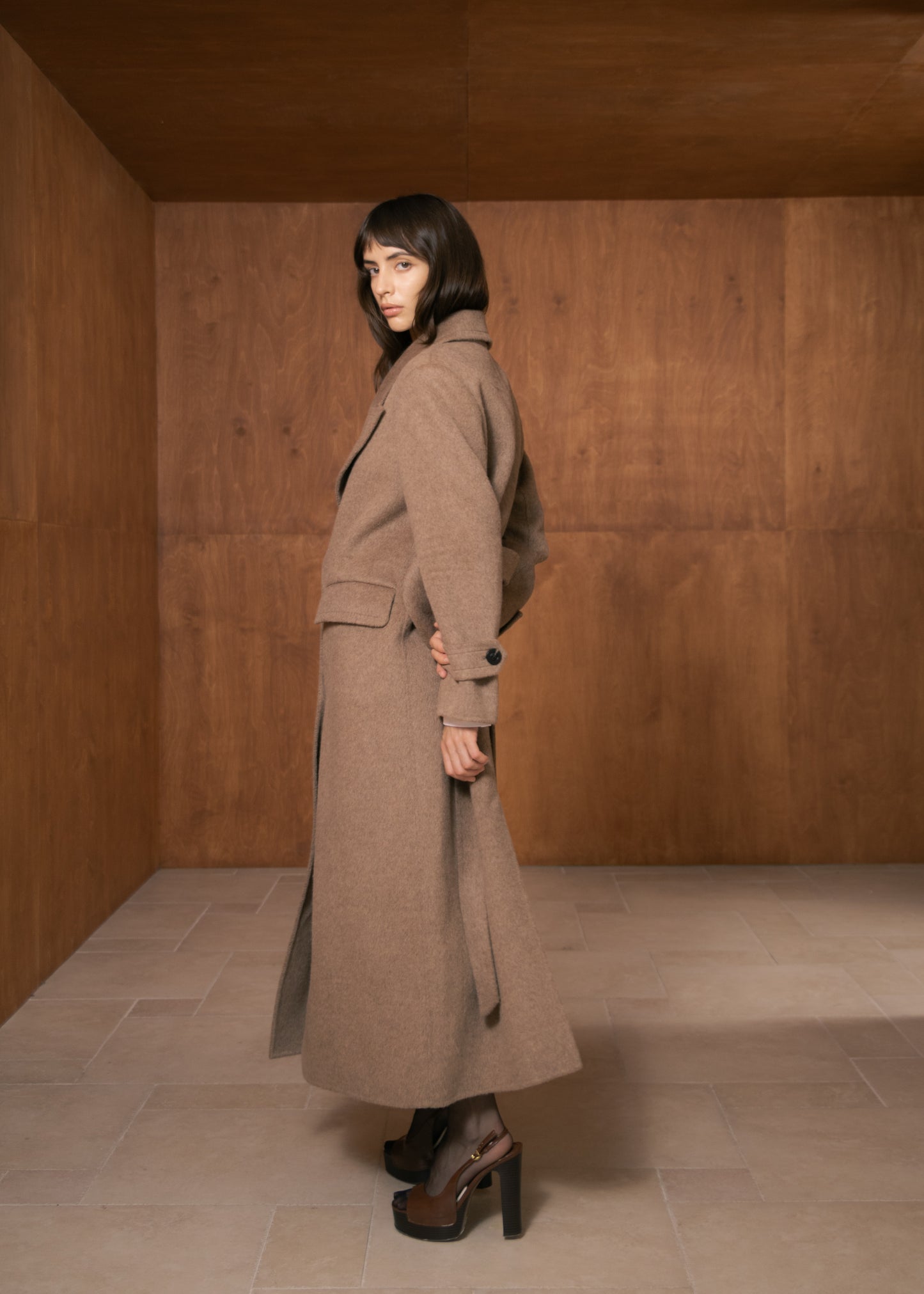 Celine Coat in Wool and Camel Hair