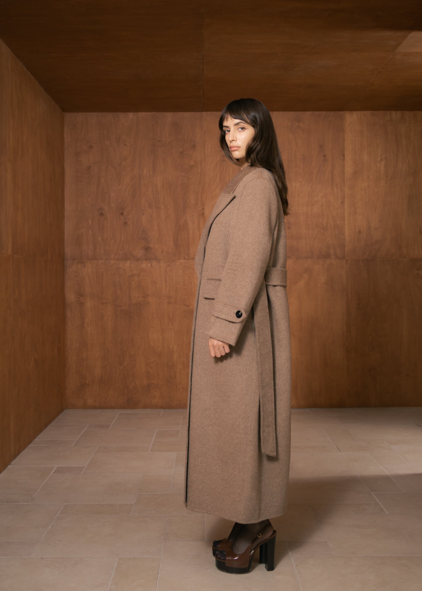 Celine Coat in Wool and Camel Hair