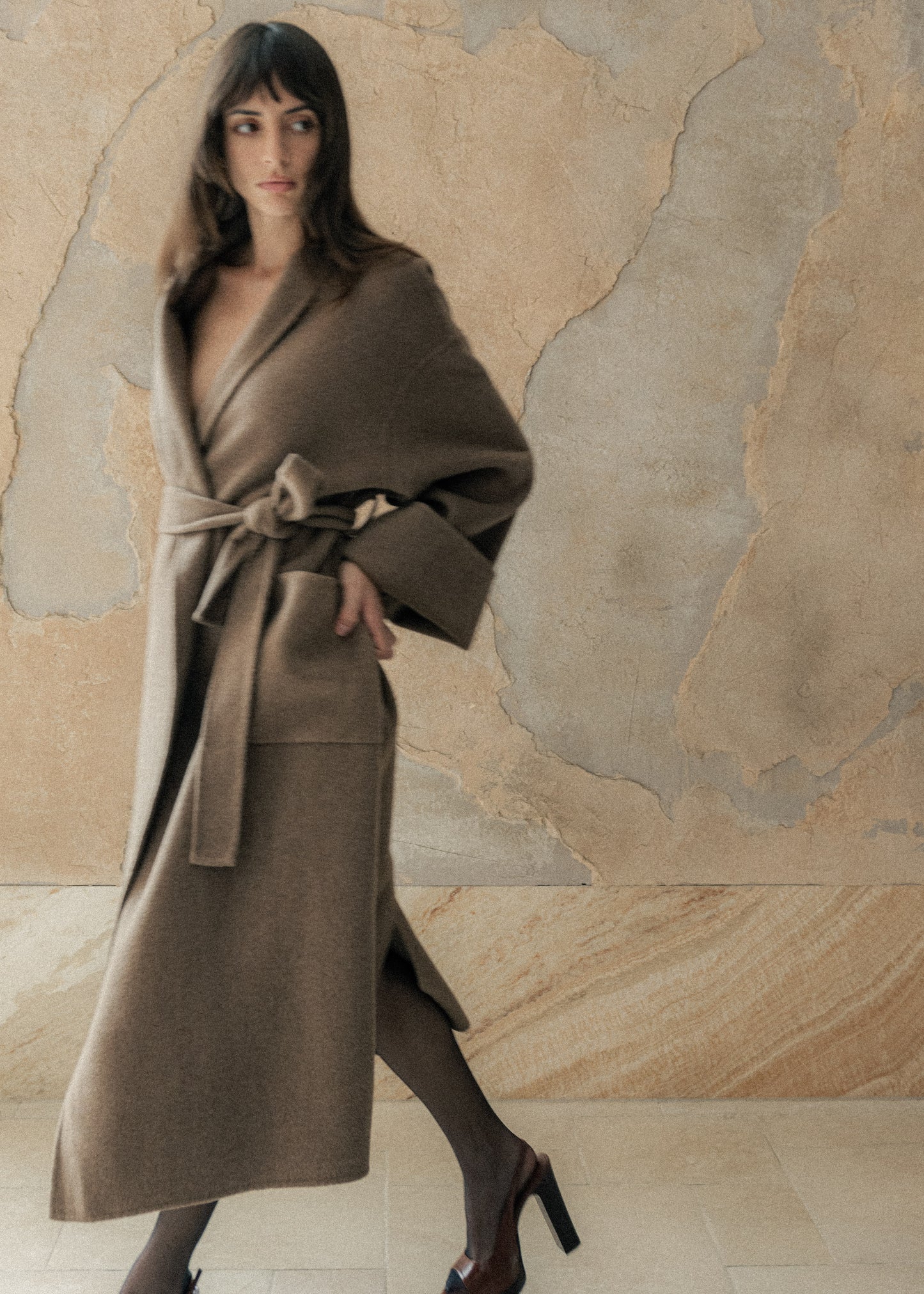 Claret Coat in Wool and Cashmere