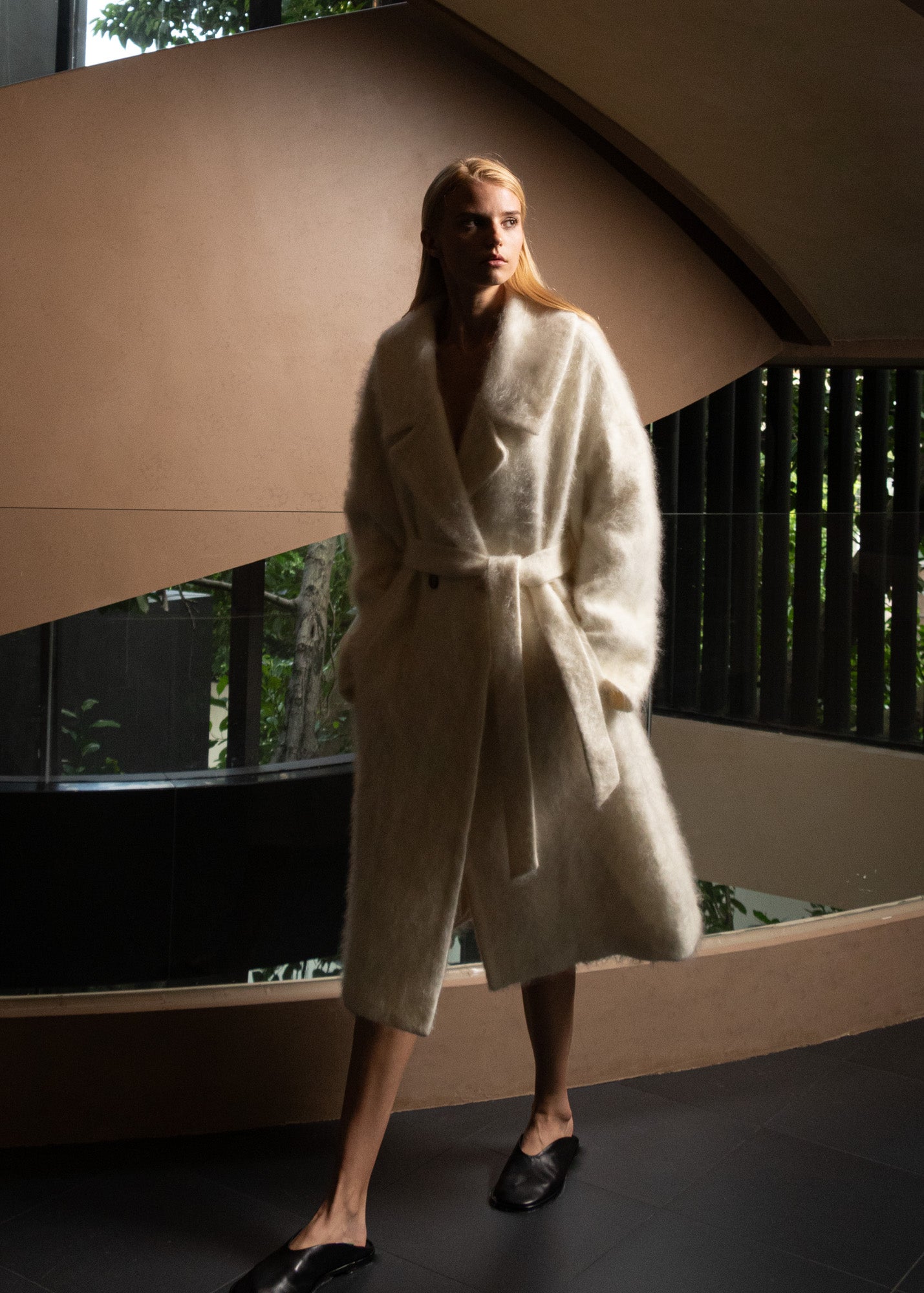 Brushed Cashmere Coat