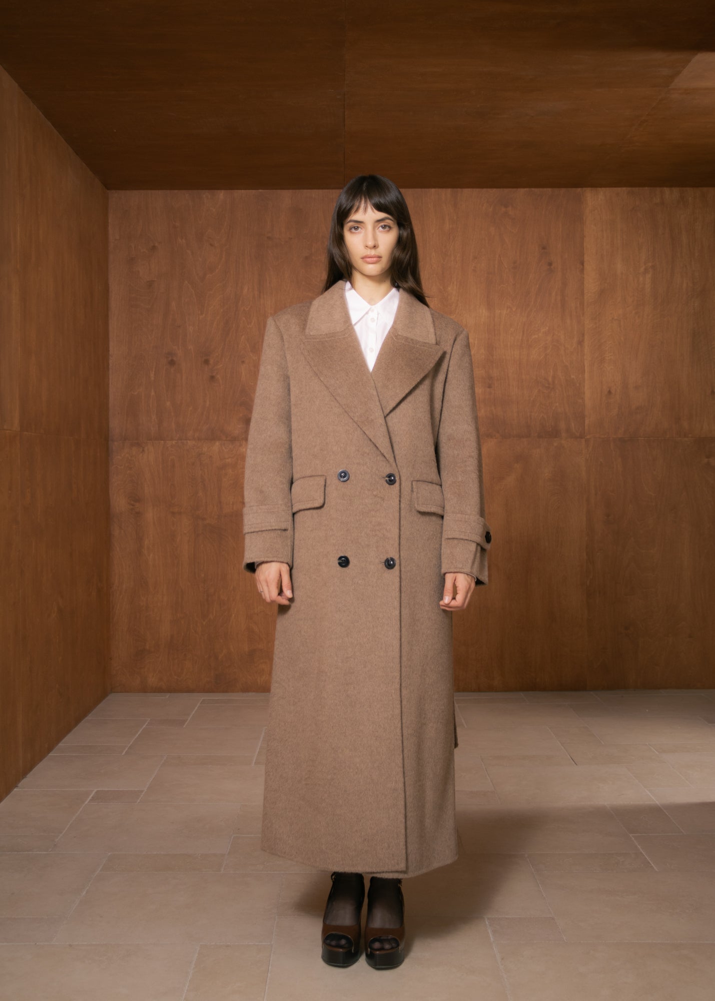 Celine Coat in Wool and Camel Hair