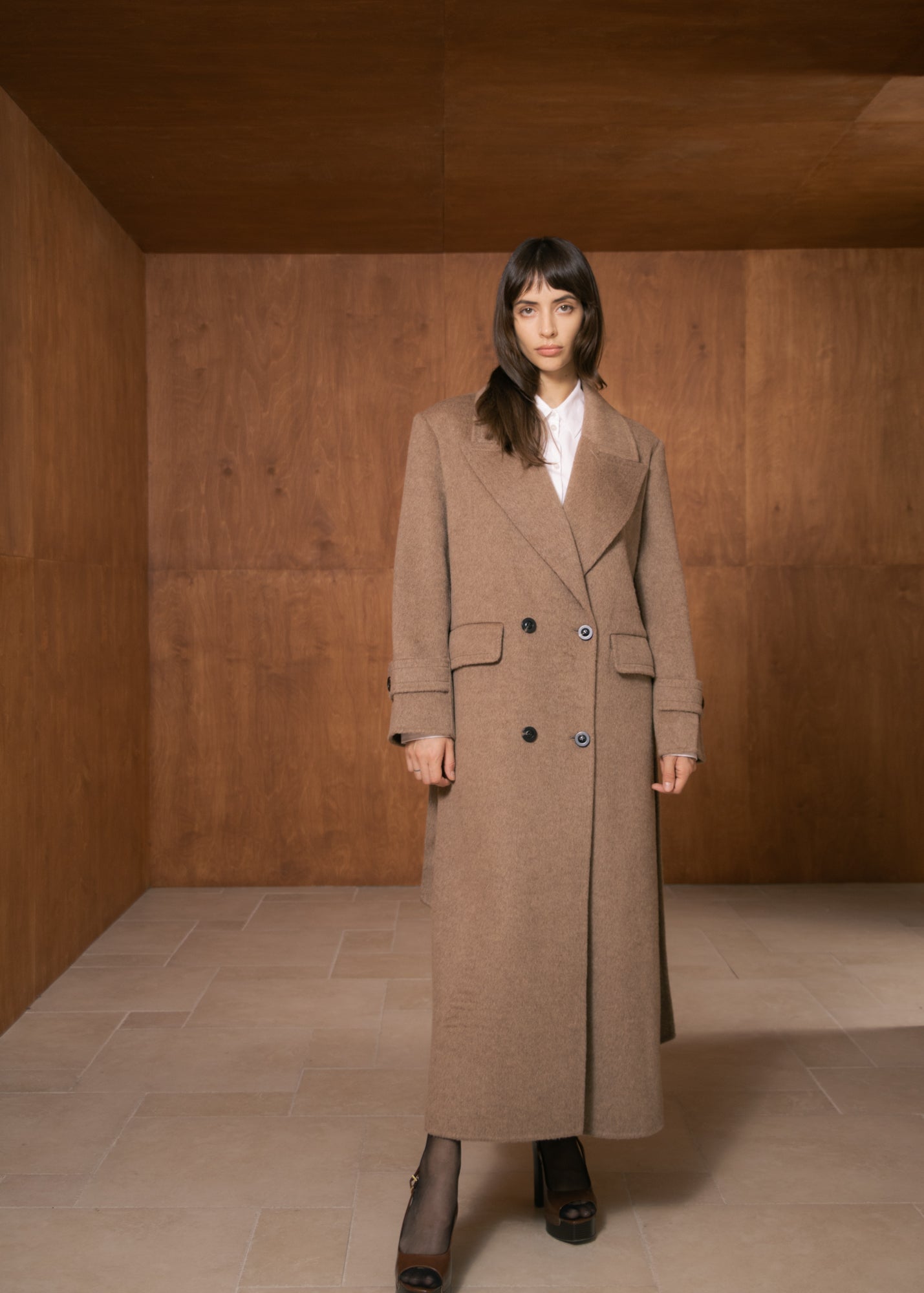 Celine Coat in Wool and Camel Hair