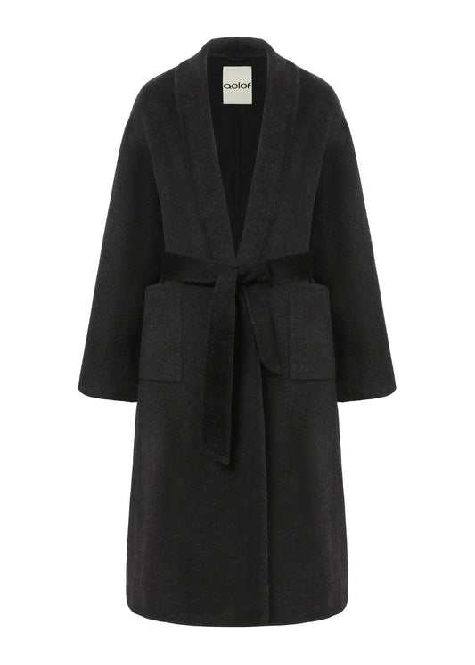 Claret Coat in Wool and Cashmere