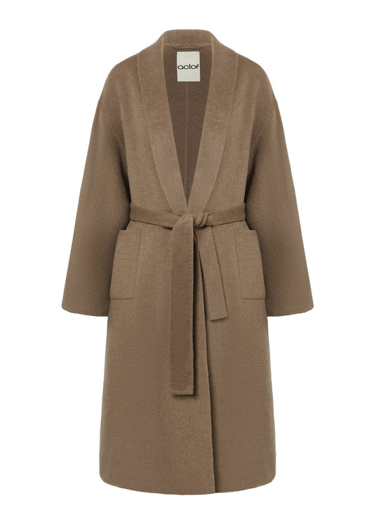 Claret Coat in Wool and Cashmere