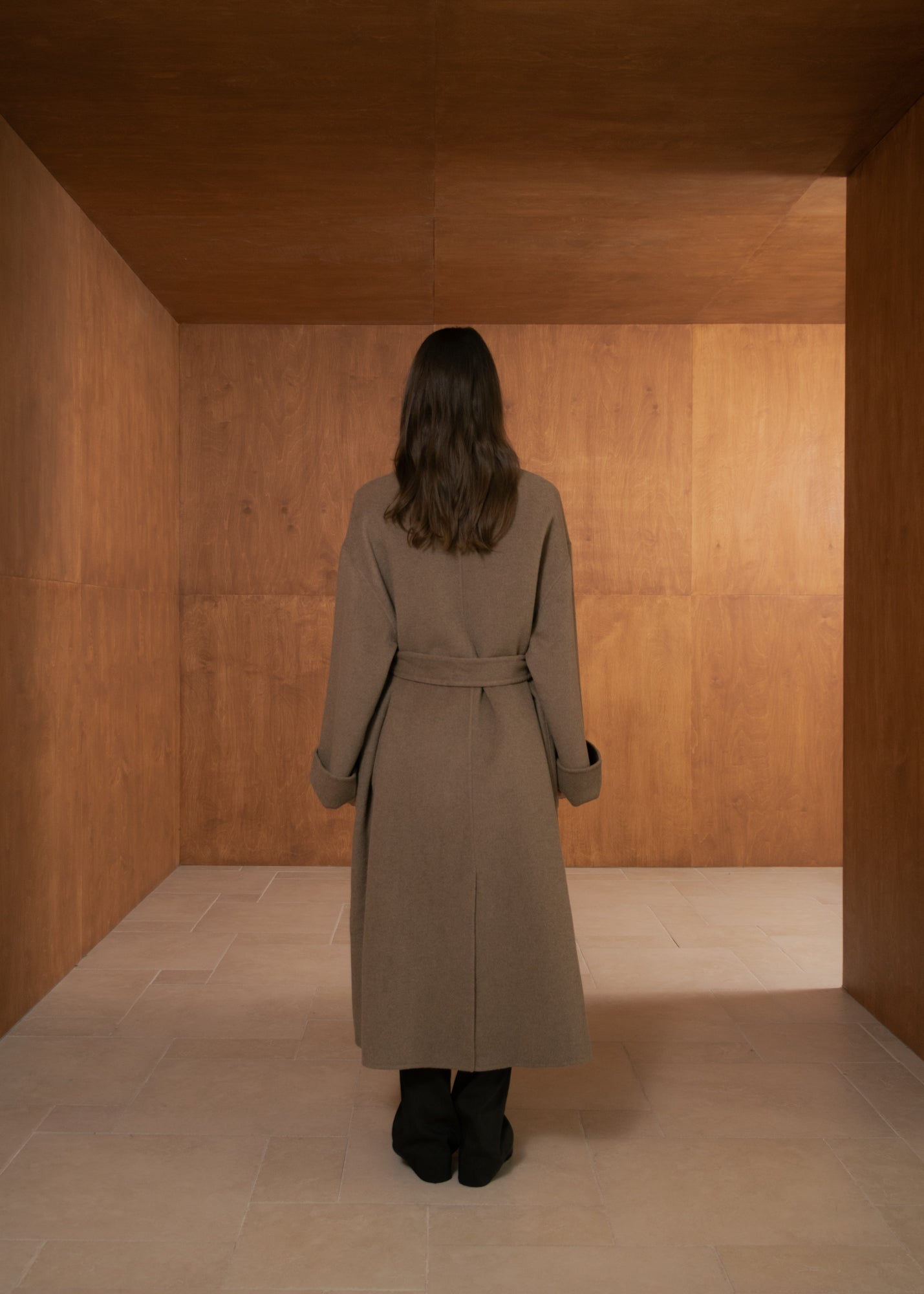 Claret Coat in Wool and Cashmere