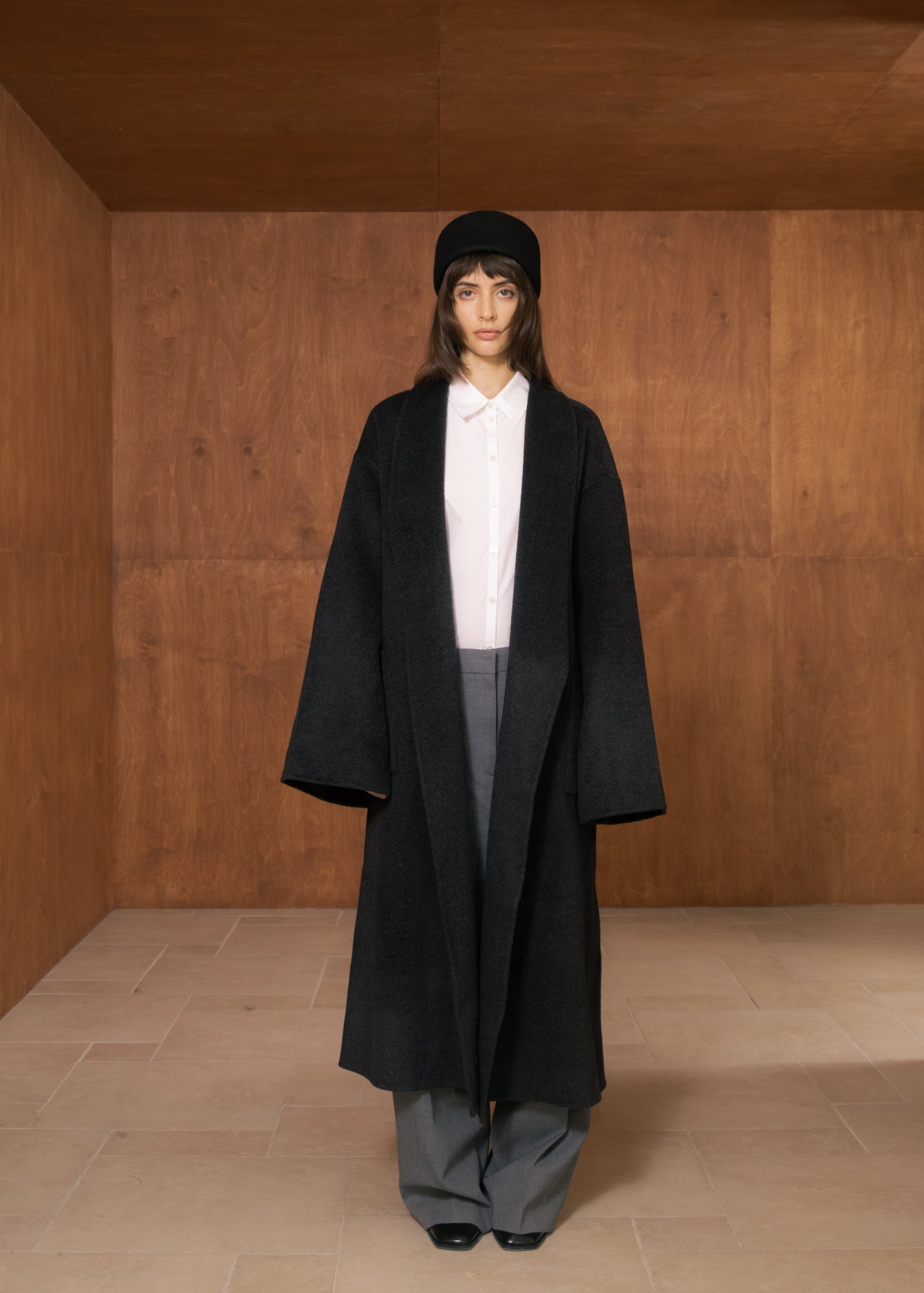 Claret Coat in Wool and Cashmere