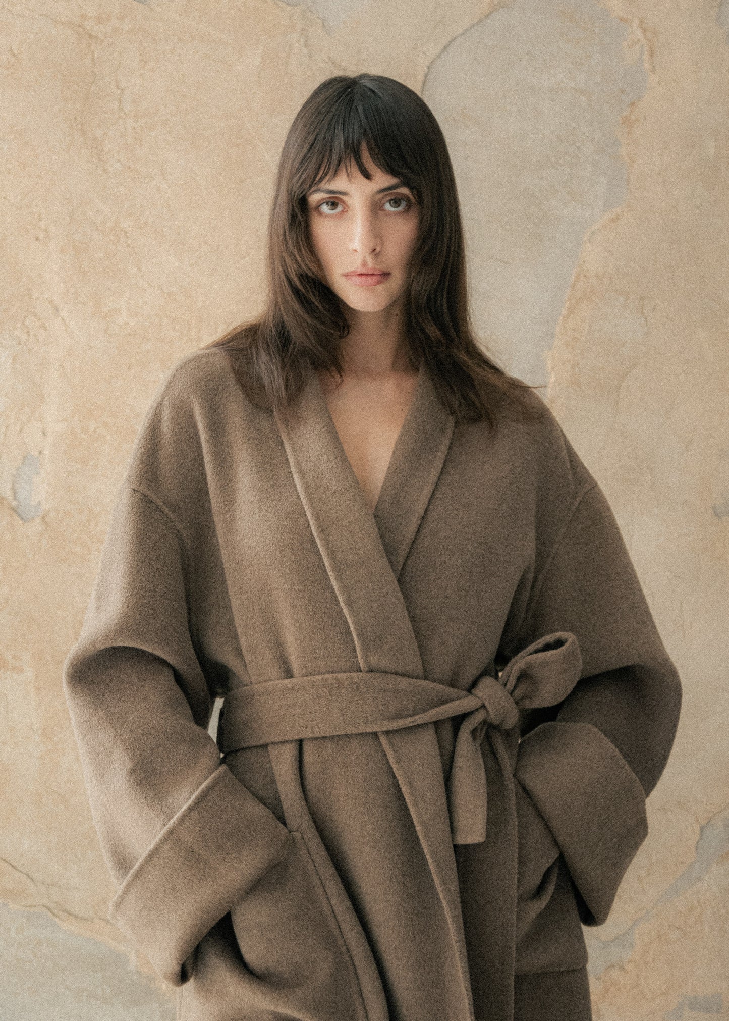 Claret Coat in Wool and Cashmere