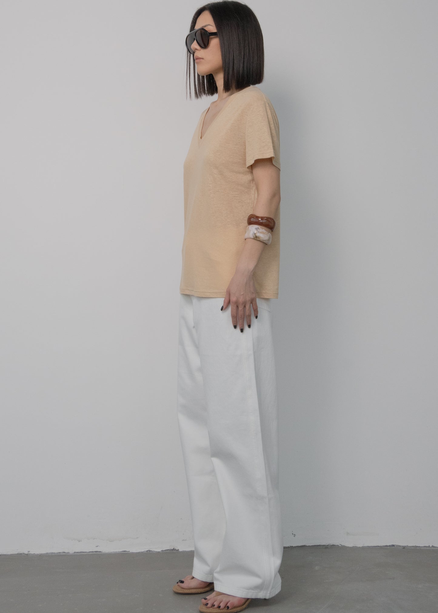T-shirt en lin rosée