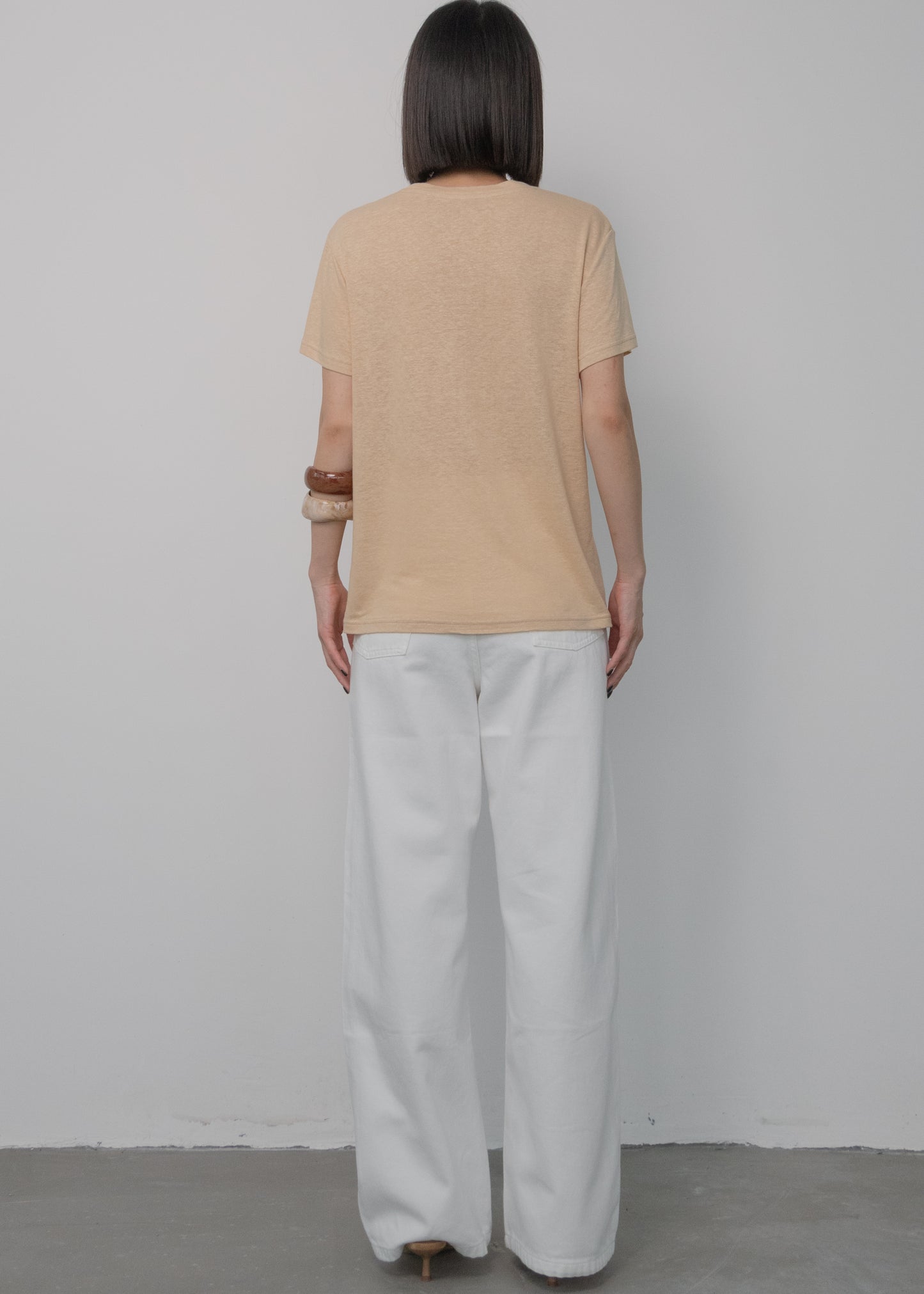 T-shirt en lin rosée