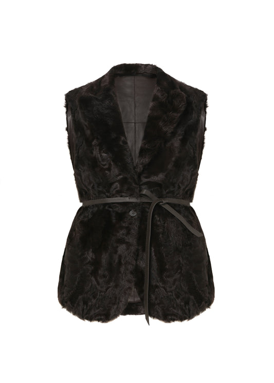 Nerine Vest in Virgin Lambskin