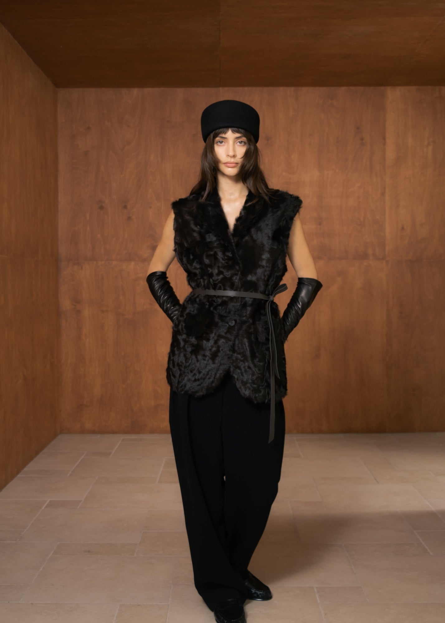 Nerine Vest in Virgin Lambskin