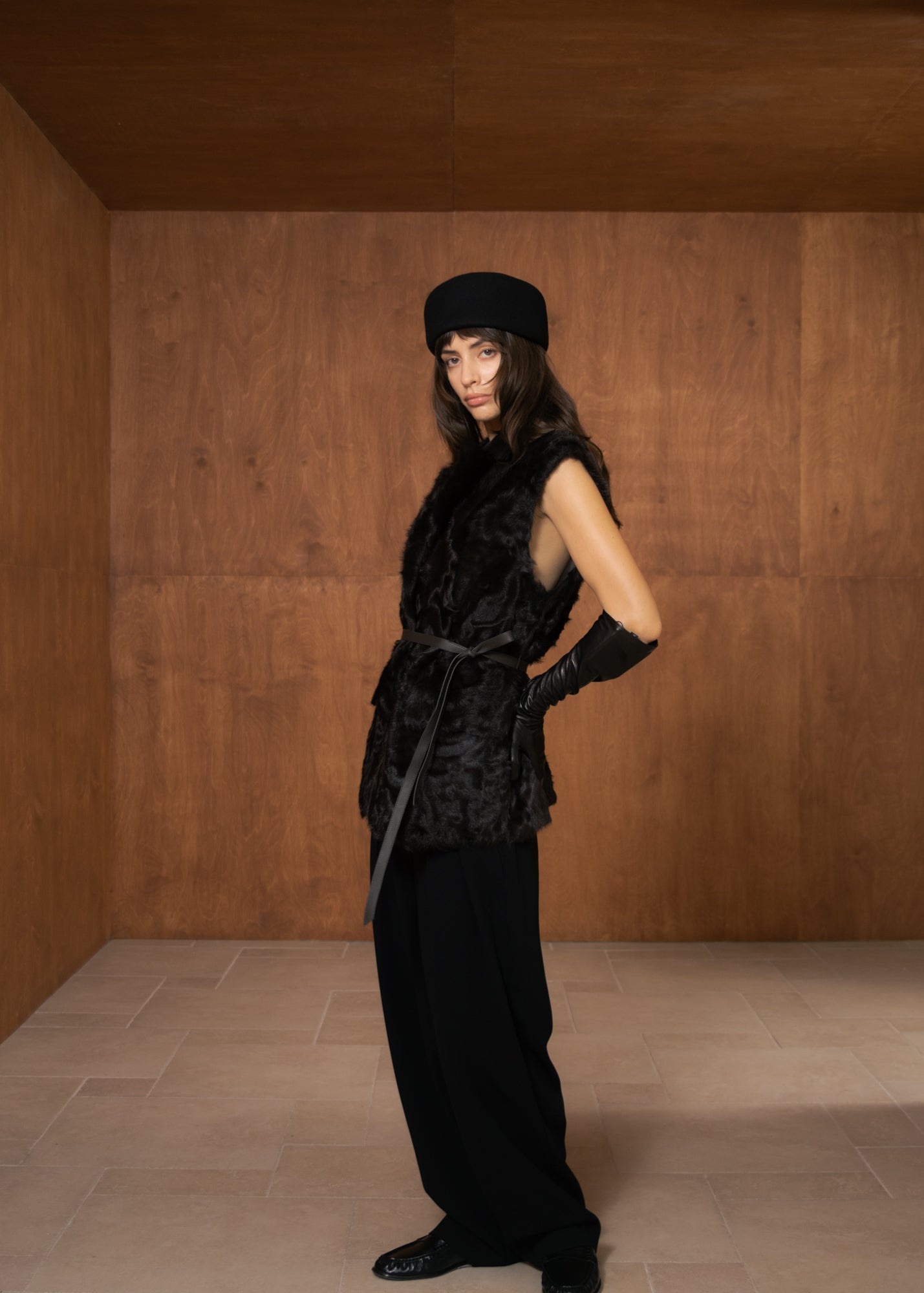 Nerine Vest in Virgin Lambskin