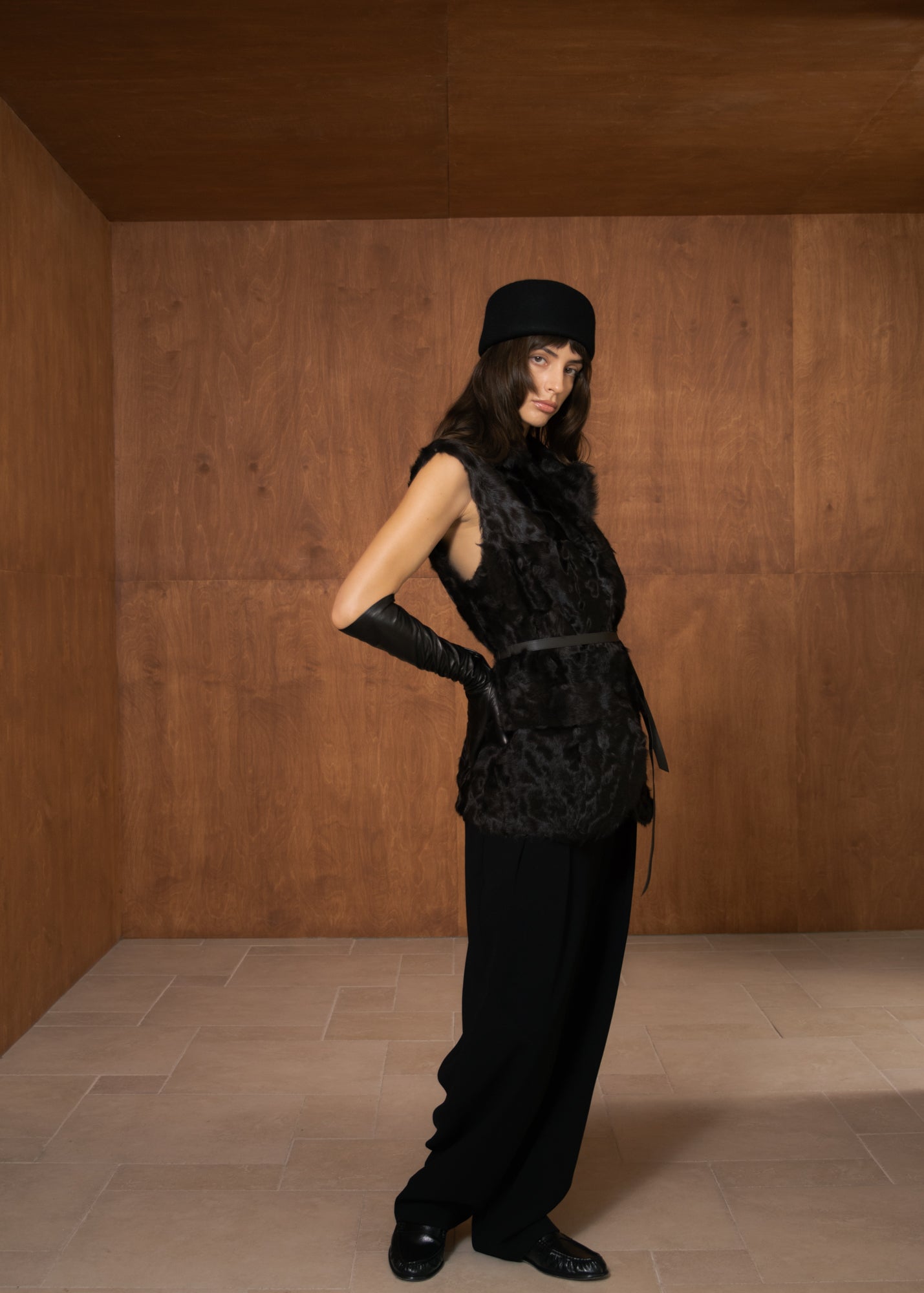 Nerine Vest in Virgin Lambskin