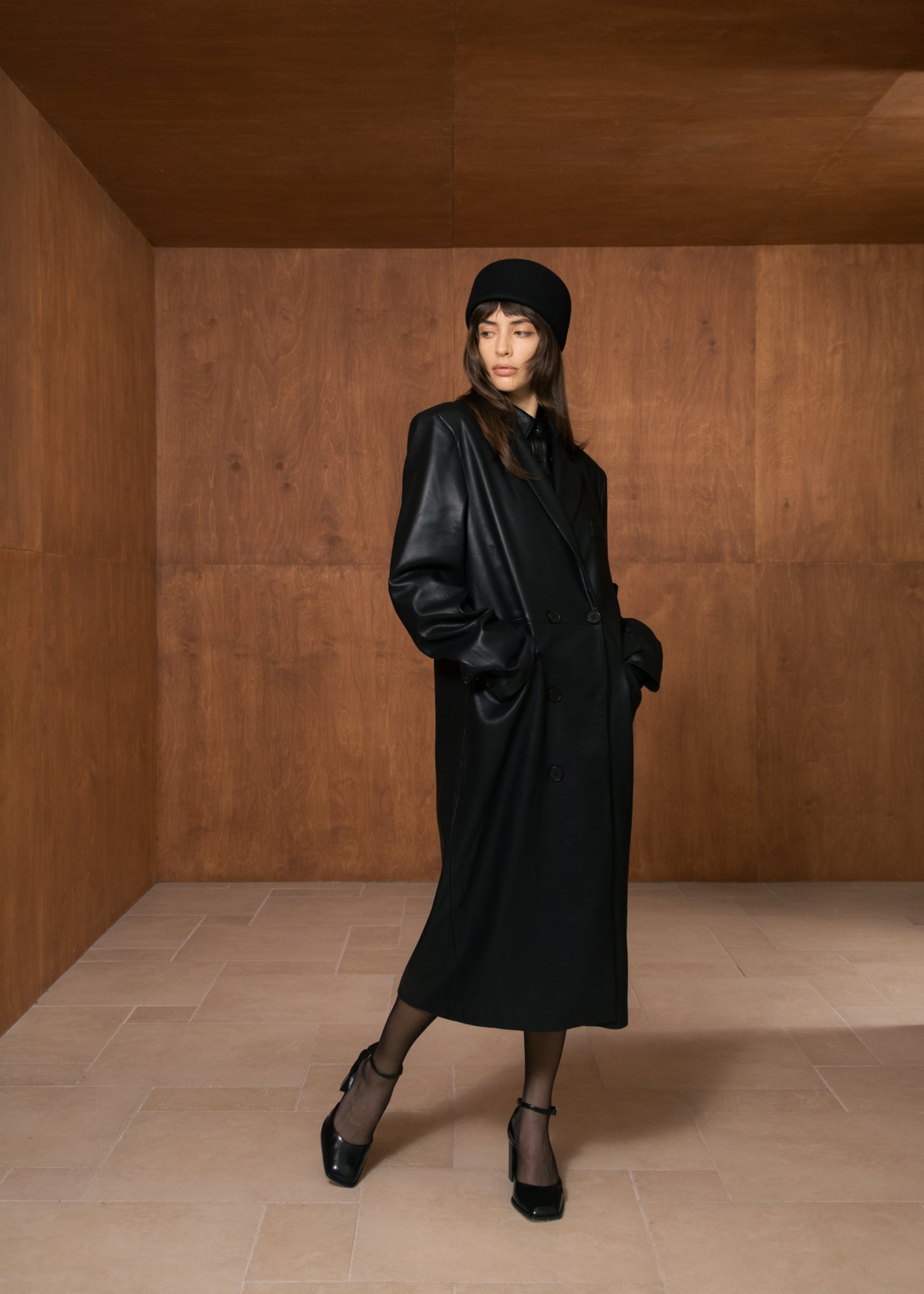 Orabella Coat in Vegan Leather
