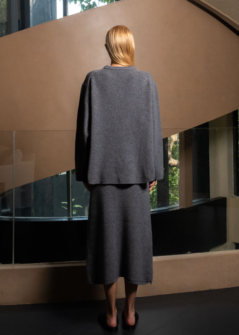 Cashmere Ribbed Skirt